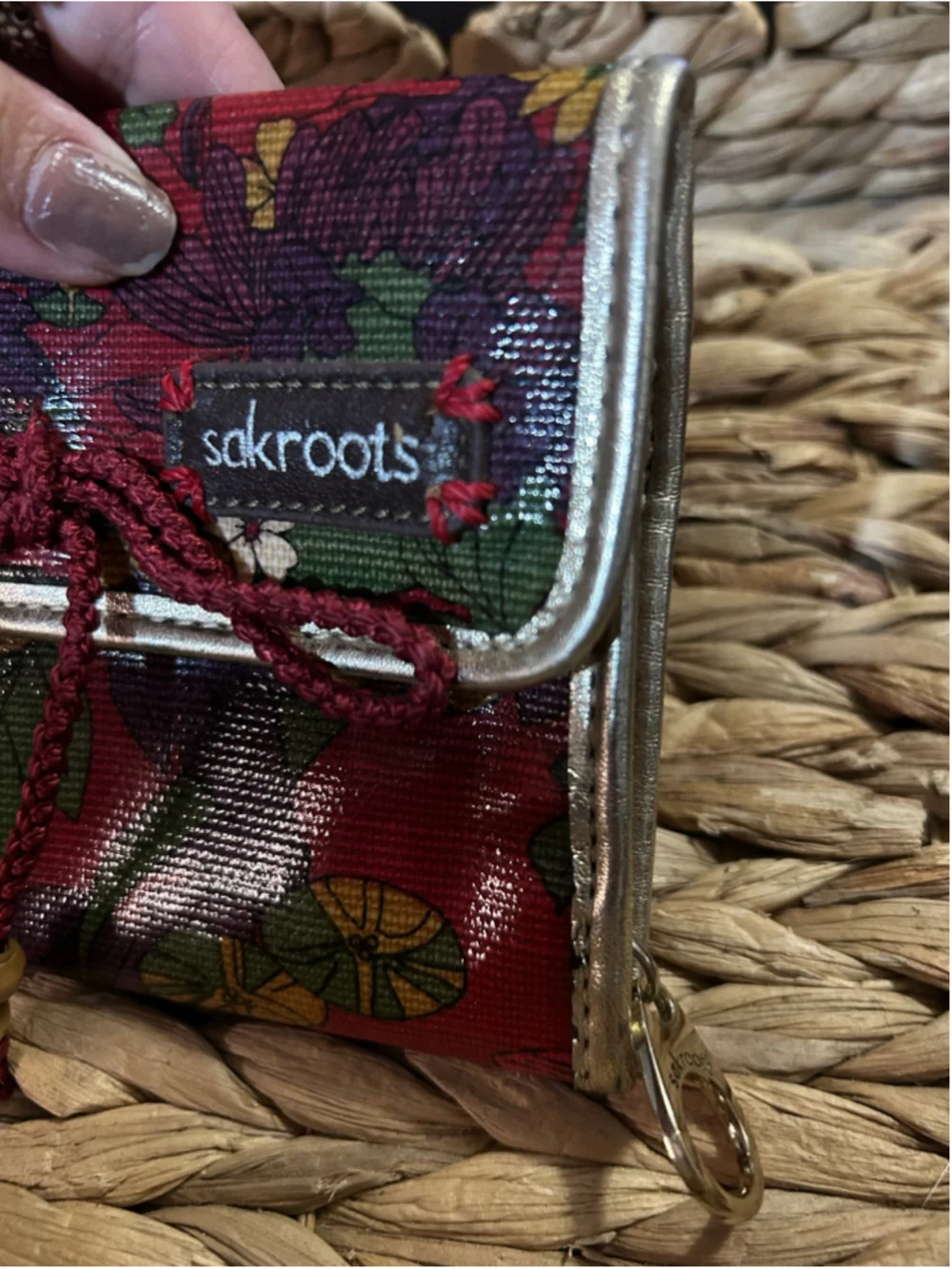 Women's Sakroots Cosmetic Bag One Size Red Gold Floral Print